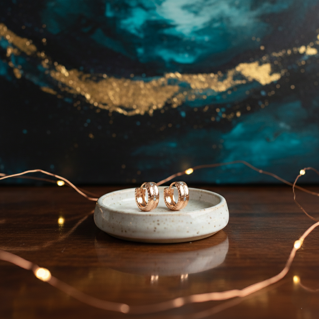 Sweet Circle Earrings - Rose Gold